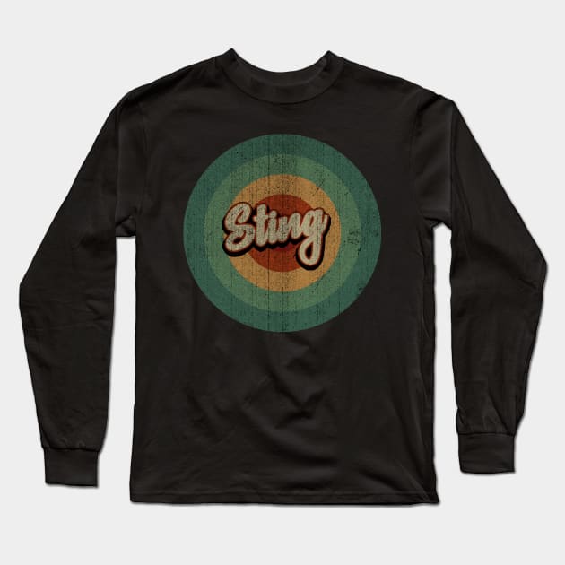 Circle Retro Vintage Sting Long Sleeve T-Shirt by Jokowow